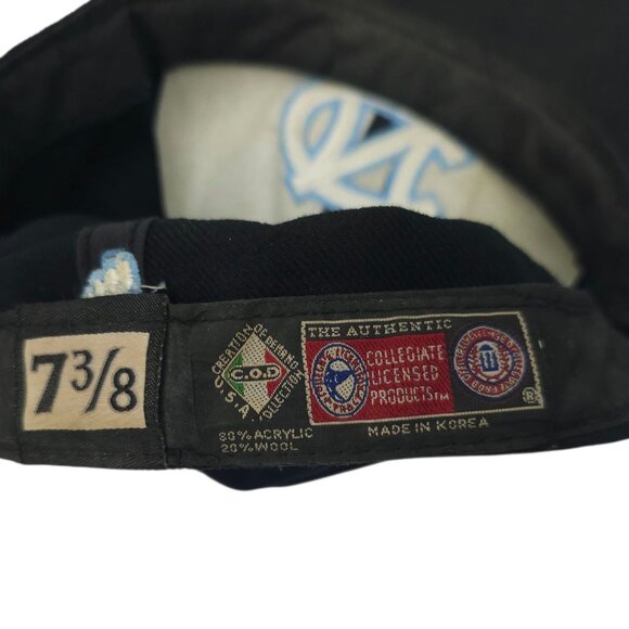 UNC Carolina Fitted 7 3/8 Cap Baseball Licensed NCAA Vintage 90s Hat C.O.D. - Picture 8 of 14